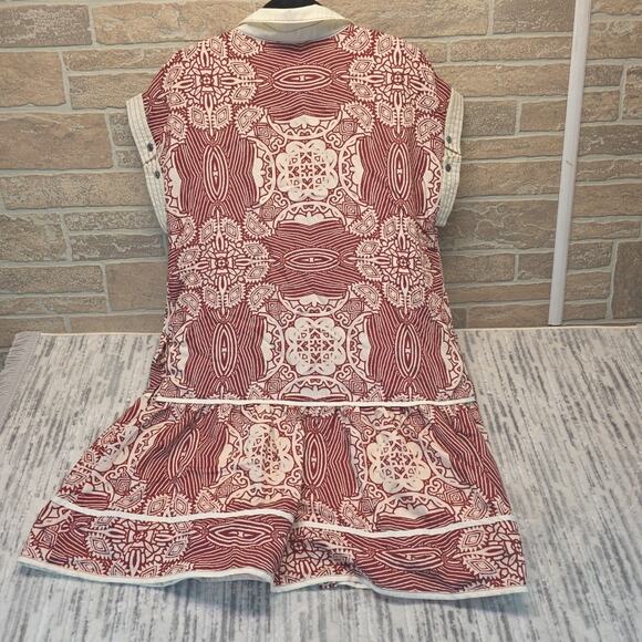 Entro Abstracte Ethnice Ruffle Hem Mini Dress Women’s Sz Large New - Picture 4 of 8